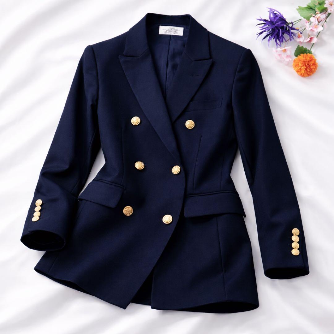 未使用級✨ ジャーナルスタンダードレリューム 紺ブレ ダブルブレスト 金ボタン