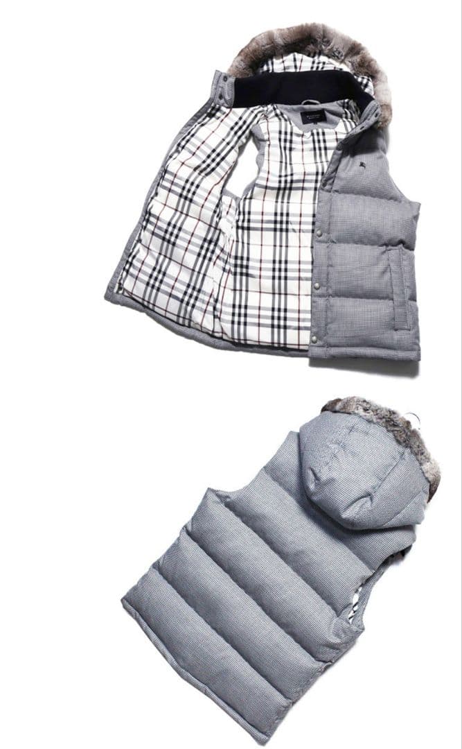 千鳥格子柄ダウンベスト　バーバリーブラックレーベル