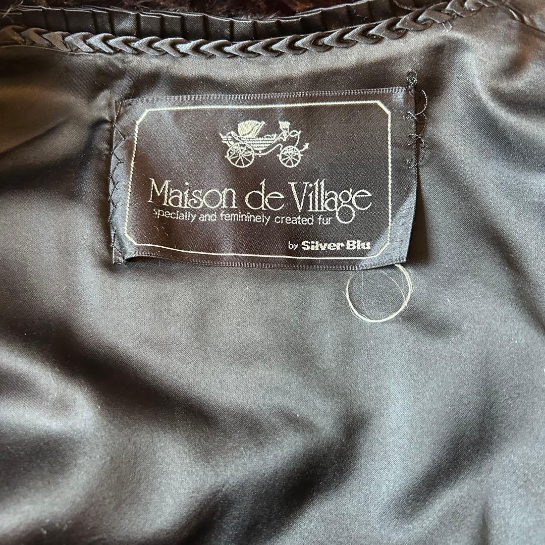 ミンク 毛皮 コート 濃茶 サイズ11 着丈105cm 美品 タグほつれあり