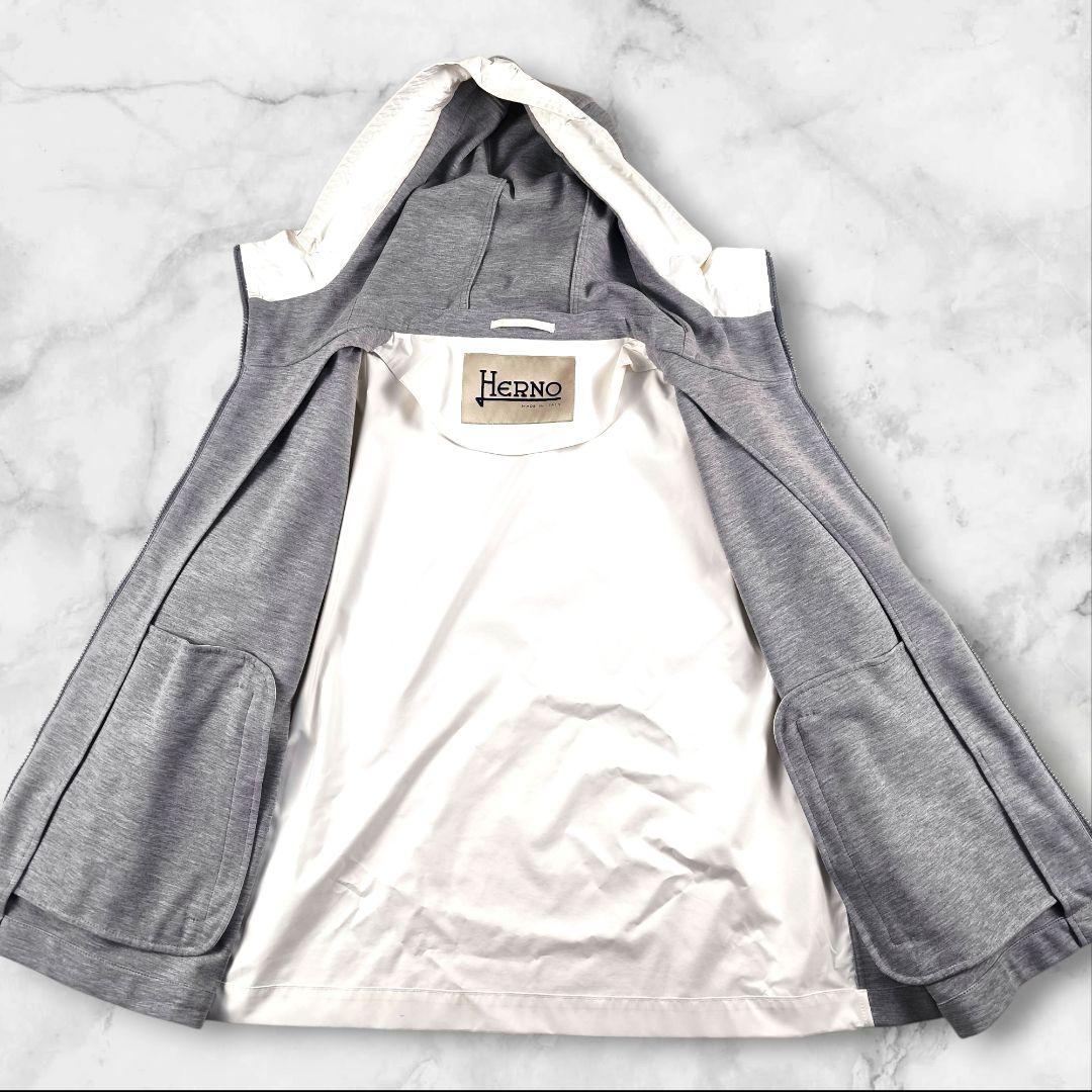 【みっちゃん様】HERNO ヘルノ ジップアップ 切り替え パーカー 48 L