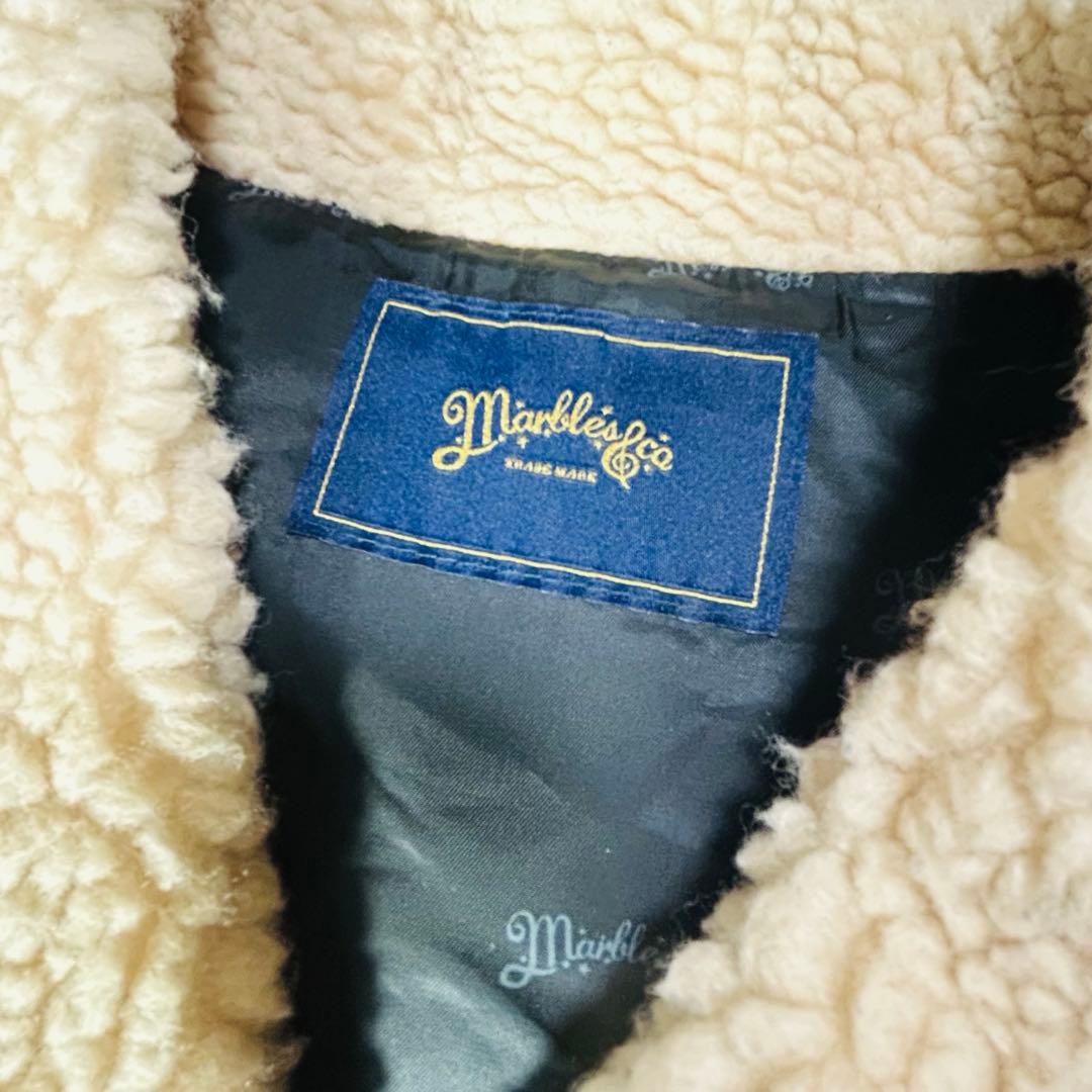 MARBLES R&CO コラボ　ダウンベスト　星　スター　ボア　デニム　L