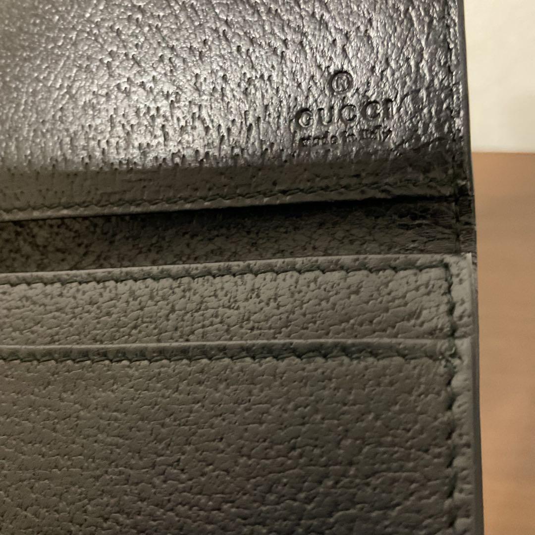 ☆開店セール☆ 使用数日 美品 グッチ レザー×ジャガード ロゴ 名刺入れ