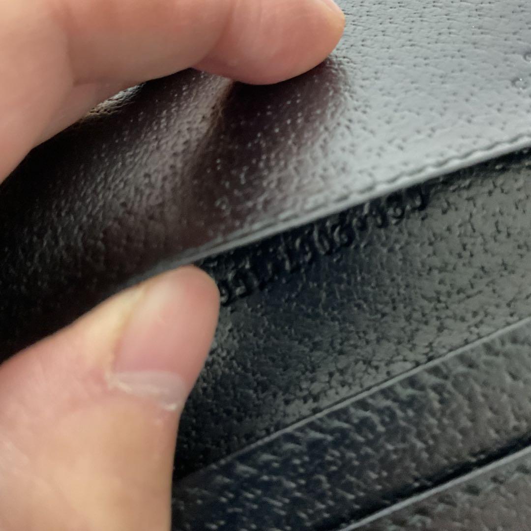 ☆開店セール☆ 使用数日 美品 グッチ レザー×ジャガード ロゴ 名刺入れ