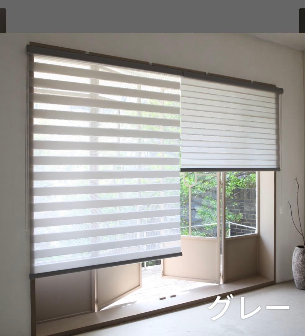 TKG　グレー遮光.調光.遮熱ロールスクリーン 幅162cm 高120cm