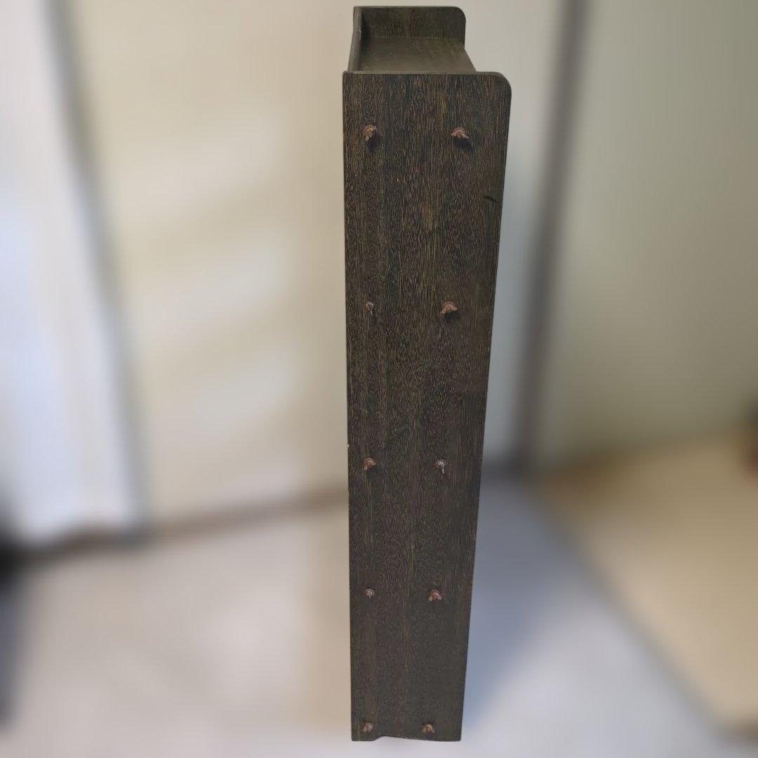 アンティークダークグリーン木製5段本棚　オープンラック