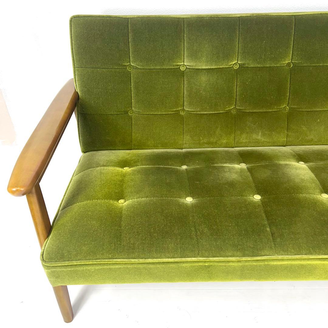 【送料込み】カリモク60 Kチェア　2シーター　モケットグリーン