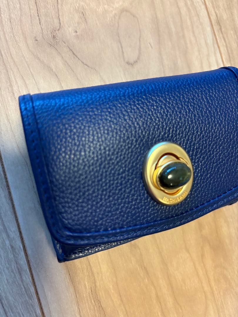 明日まで限定価格+新品*ハシバミの天然石ミニウォレットNavy/ラブラドライト*