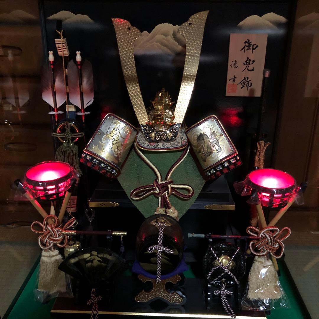 ♡美品♡五月人形 端午の節句 御兜飾 徳峰 ガラスケース入りオルゴール付き