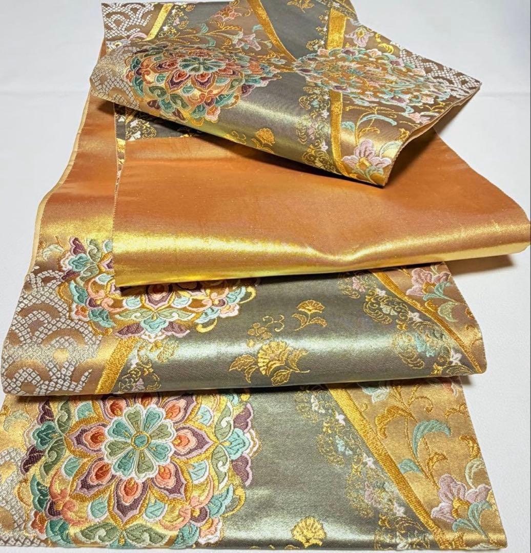 高級 袋帯 正絹 六通柄 西陣織 唐織 フォーマル 訪問着 留袖 色無地