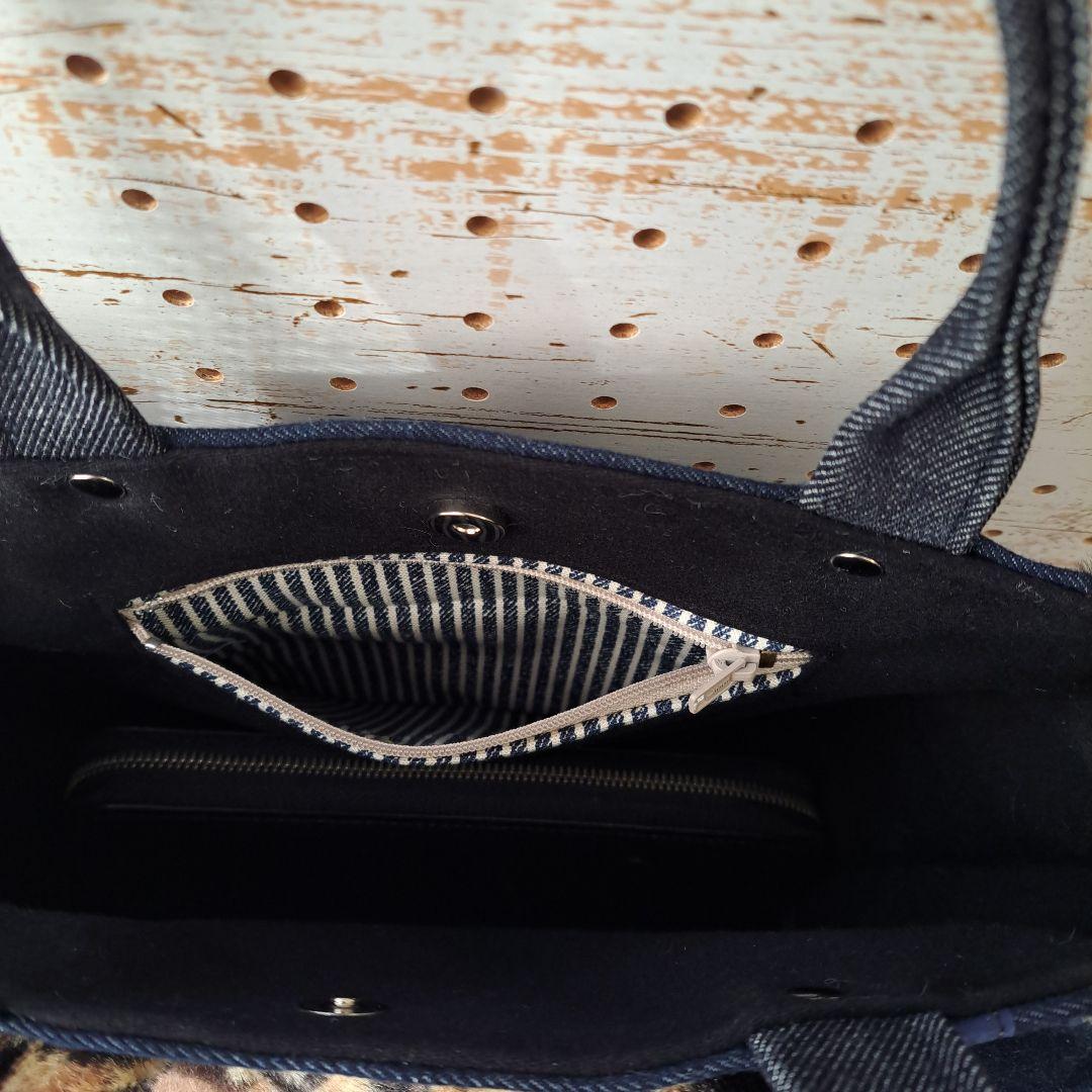 黒*こ様 コヤンイサムチョン　リトルサンダー　デニムリメイクフリルトートバッグ