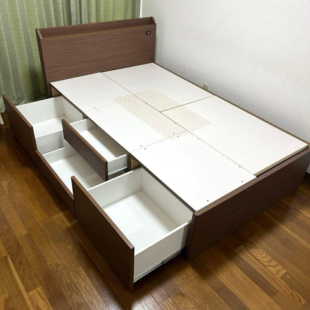 大阪京都限定 美品ニトリ 4収納シングルサイズベッドフレーム