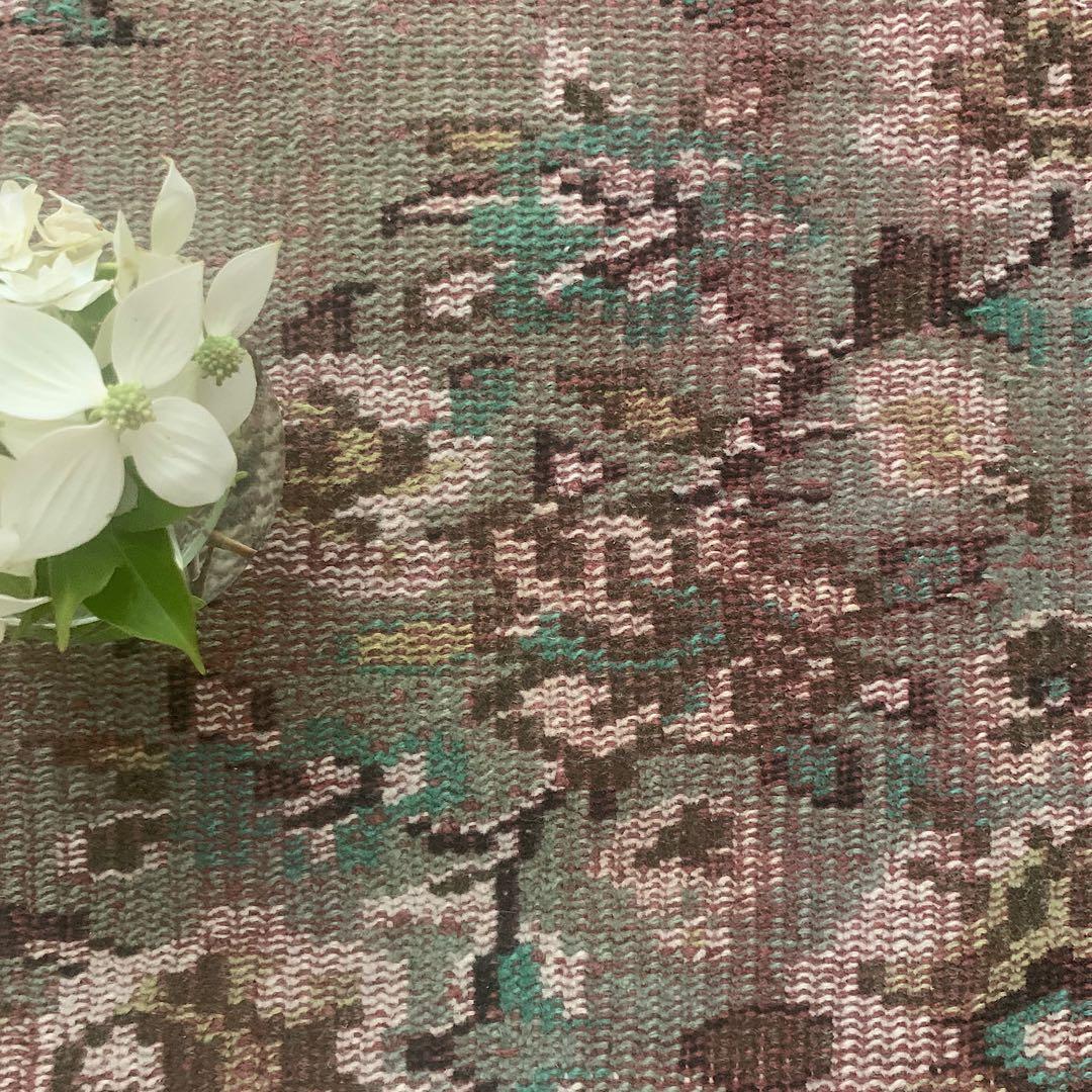 トルコヴィンテージラグ　超大判　オーバーダイ　253×143グリーン　トルコラグ