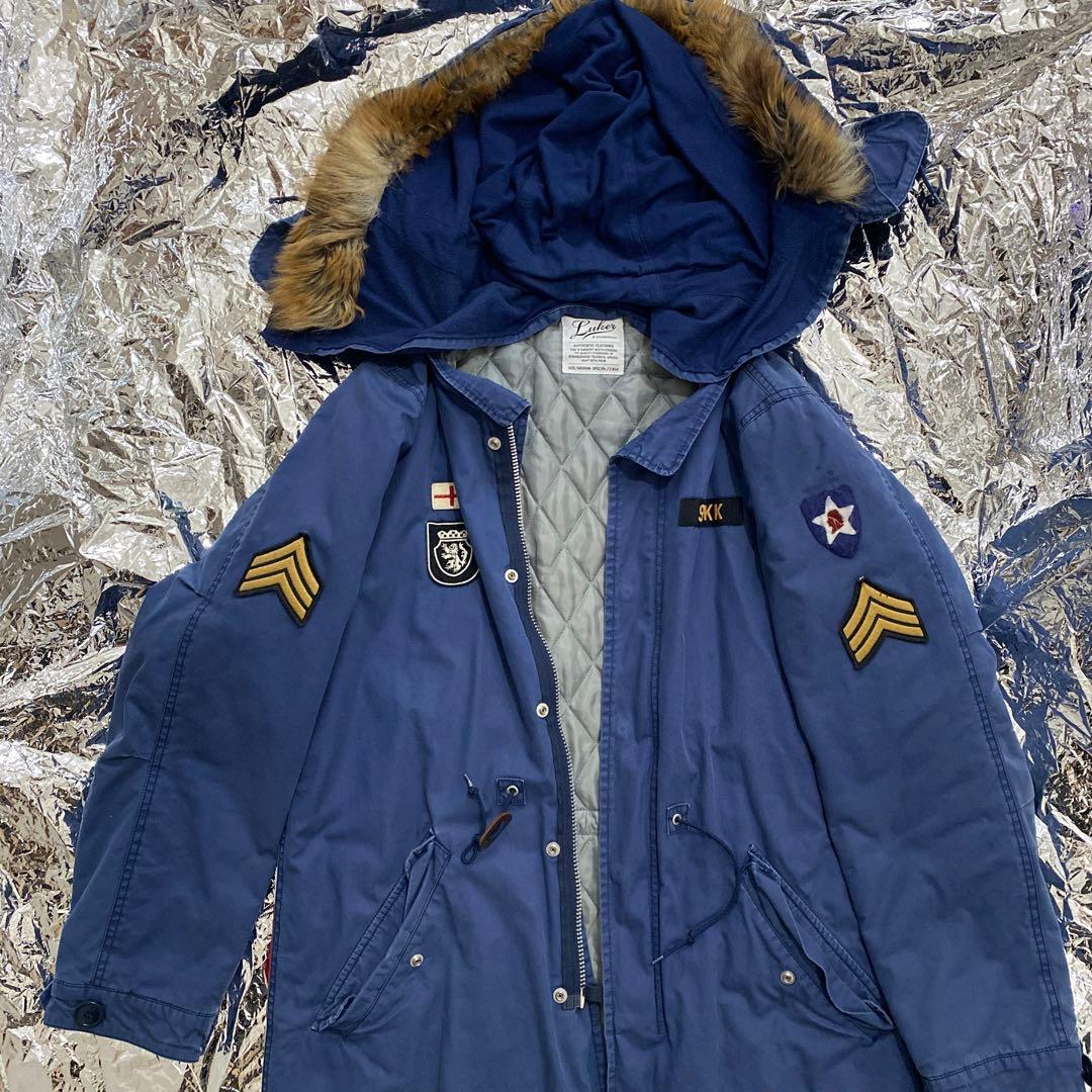 ネイバーフッド　モッズコート　紺色　白　赤