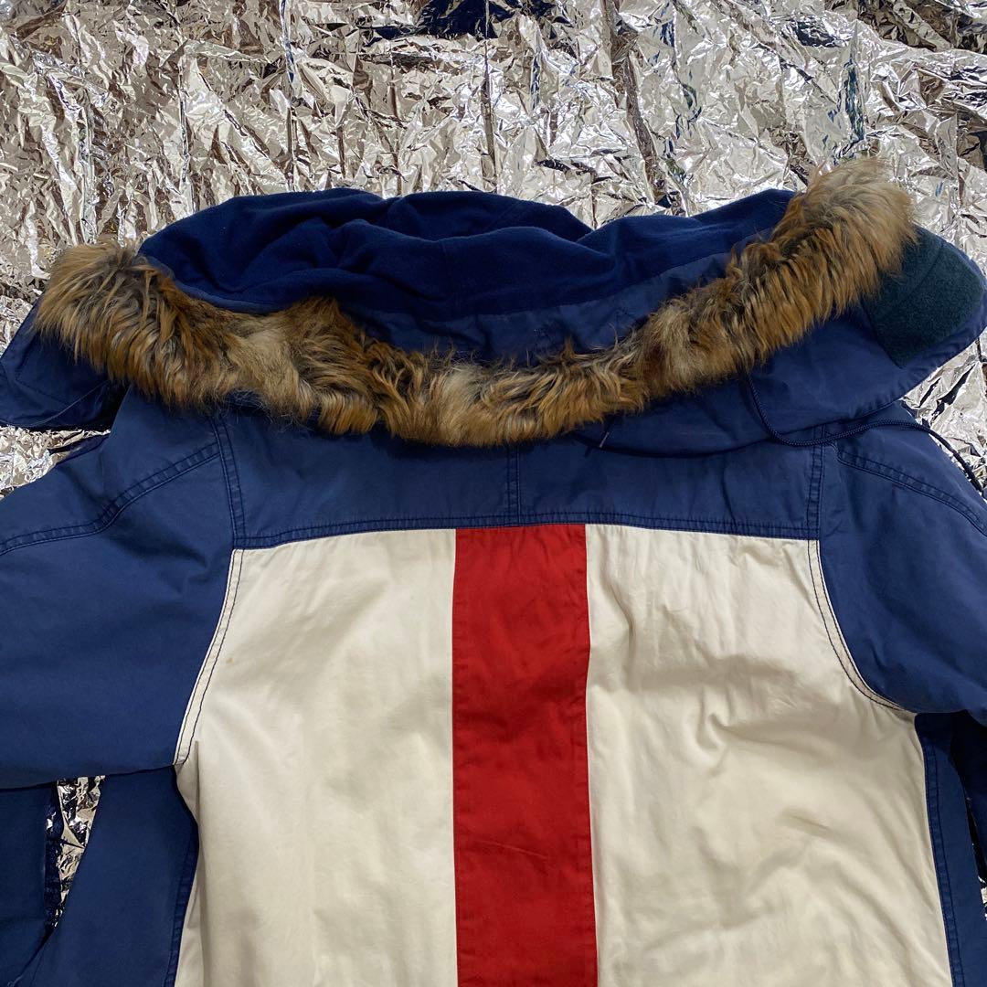 ネイバーフッド　モッズコート　紺色　白　赤