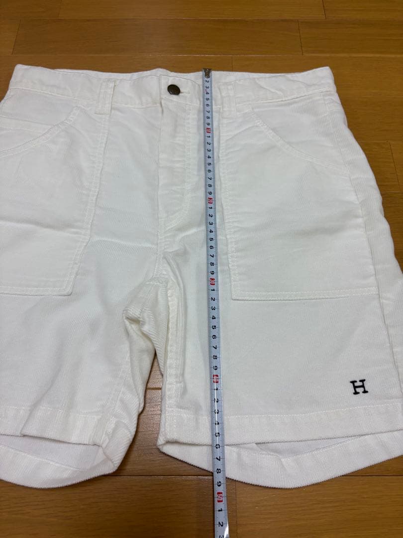 【試着のみ】ハリウッドランチマーケット コーデュロイ ハーフパンツ ３　ホワイト