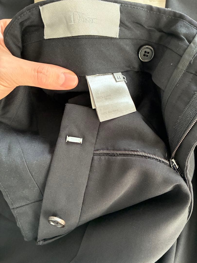 07awディオールオムDior hommeバージンウール ツイルスラックス44黒