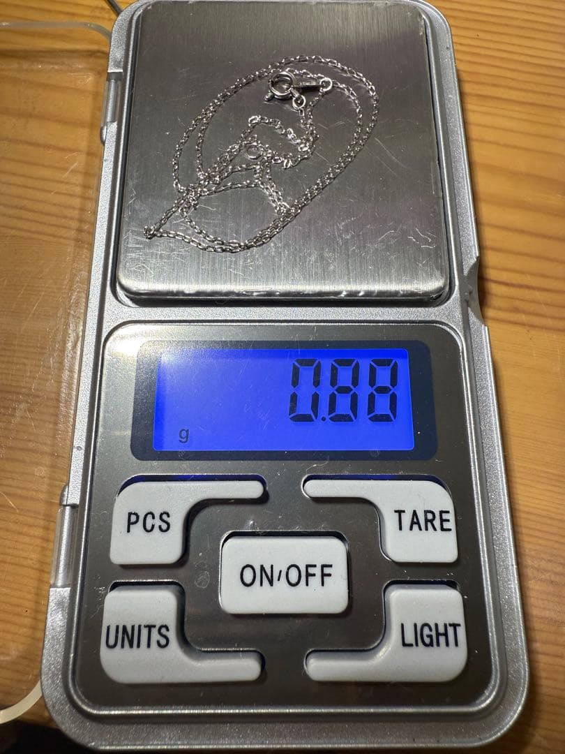 Pt850 プラチナ 40cm 小豆チェーンネックレス シンプル