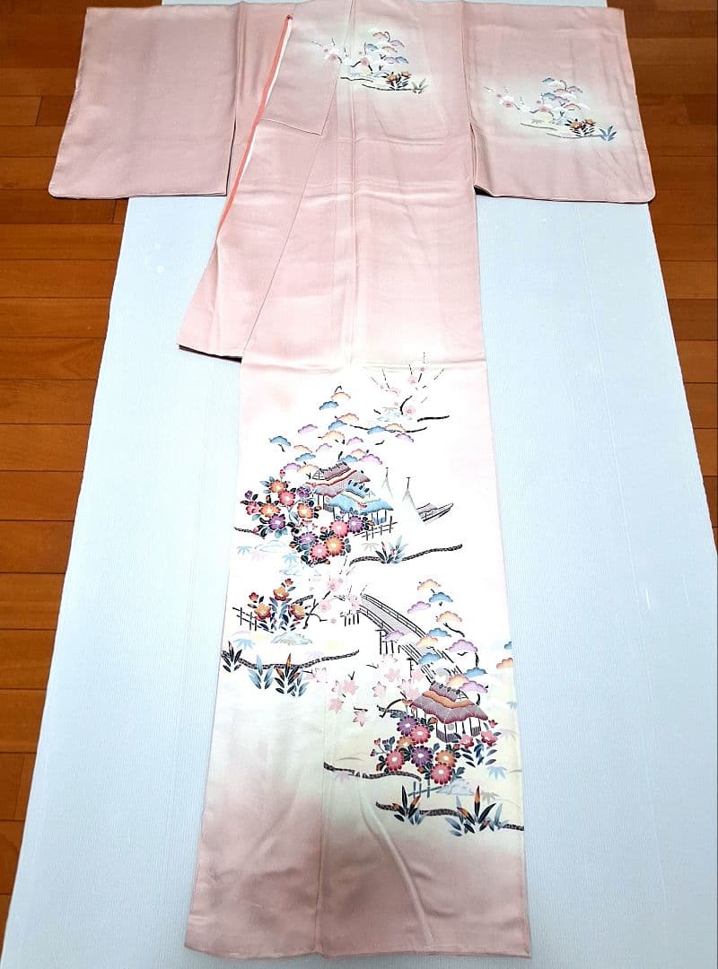 新品 正絹 手描き友禅 訪問着 袷 未使用品