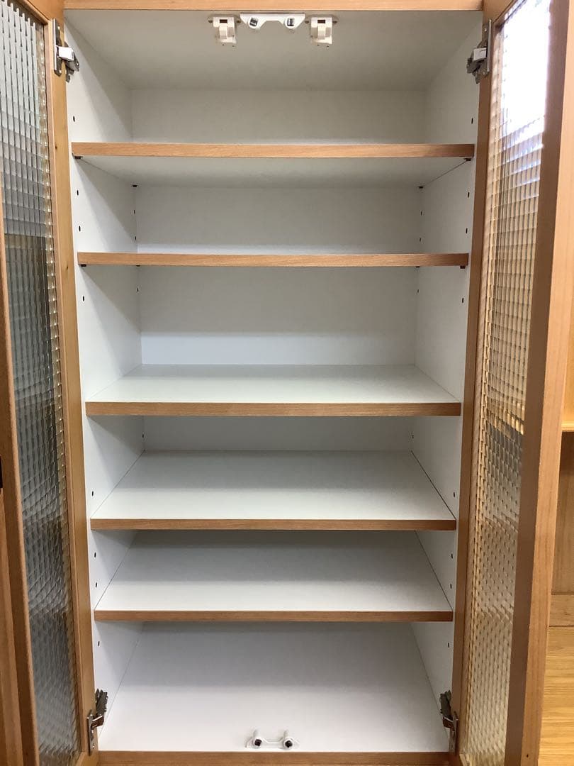 【送料込み】ウッドカントリー　無垢材　スリム食器棚 ハイタイプ