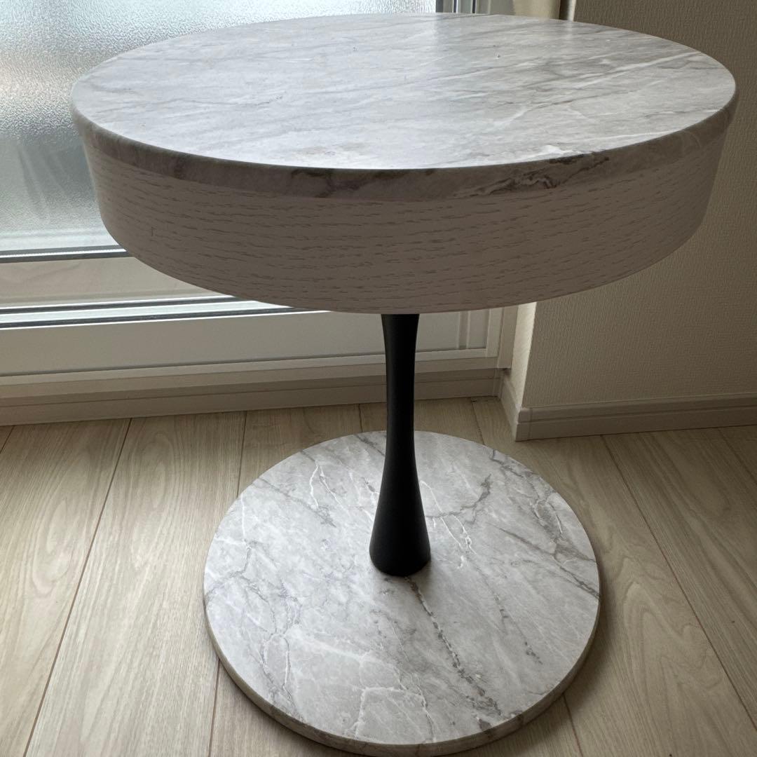 【美品】ロウヤ　大理石サイドテーブル