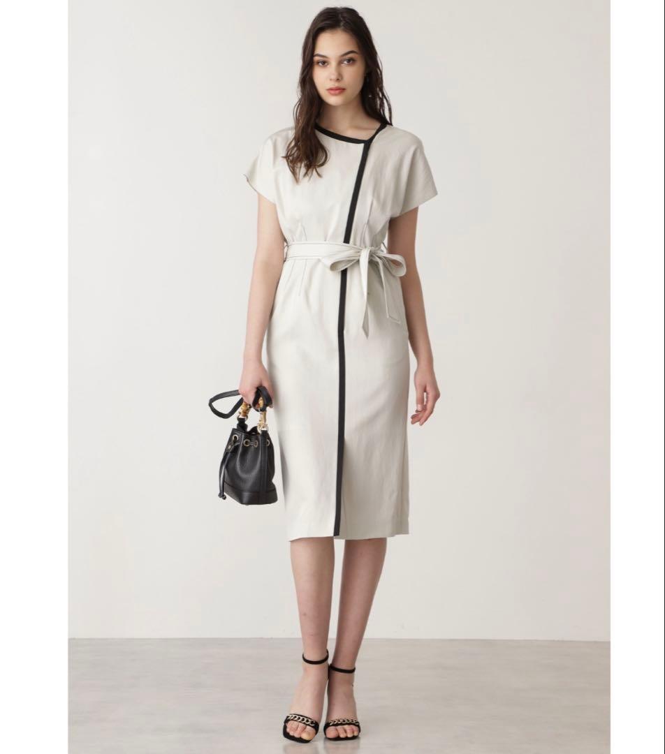 ピンキーアンドダイアン　バイカラー　ワンピース　ベルト　ウエストタック