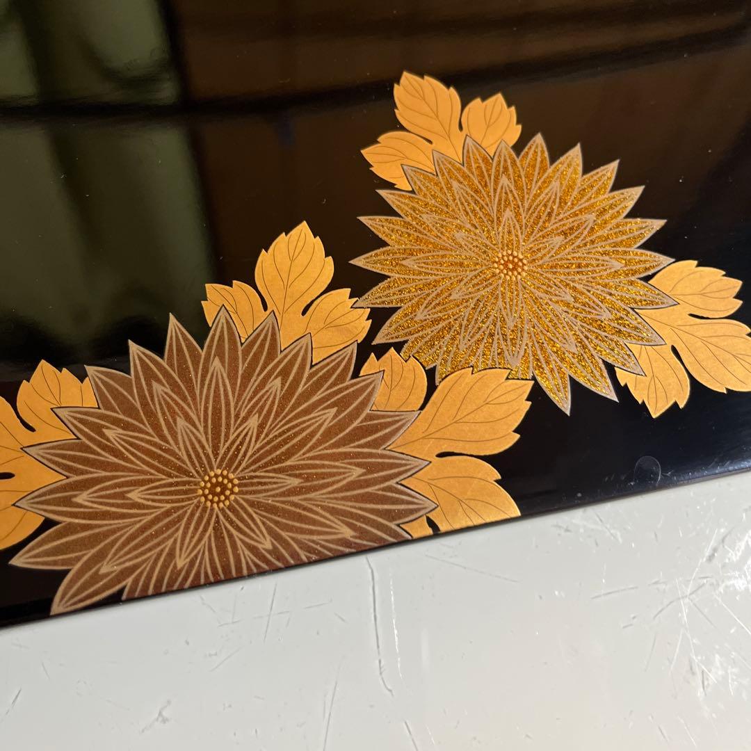 漆器　牡丹蒔絵　さしみ皿　寿司皿　盛り皿　5枚￼