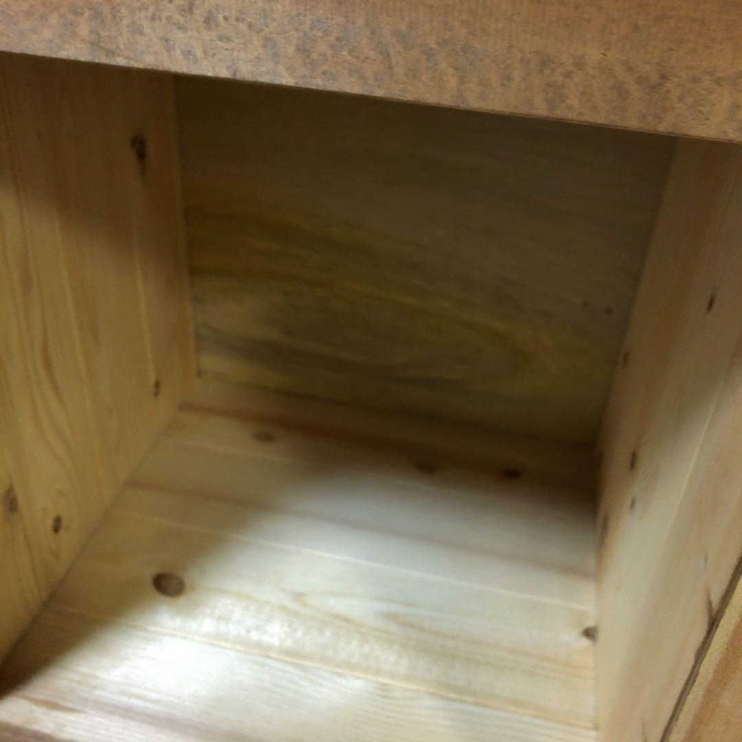 ウッド　ダストボックス 700×400 内ゴミ箱付45ℓ ゴミ箱　木目　レトロ