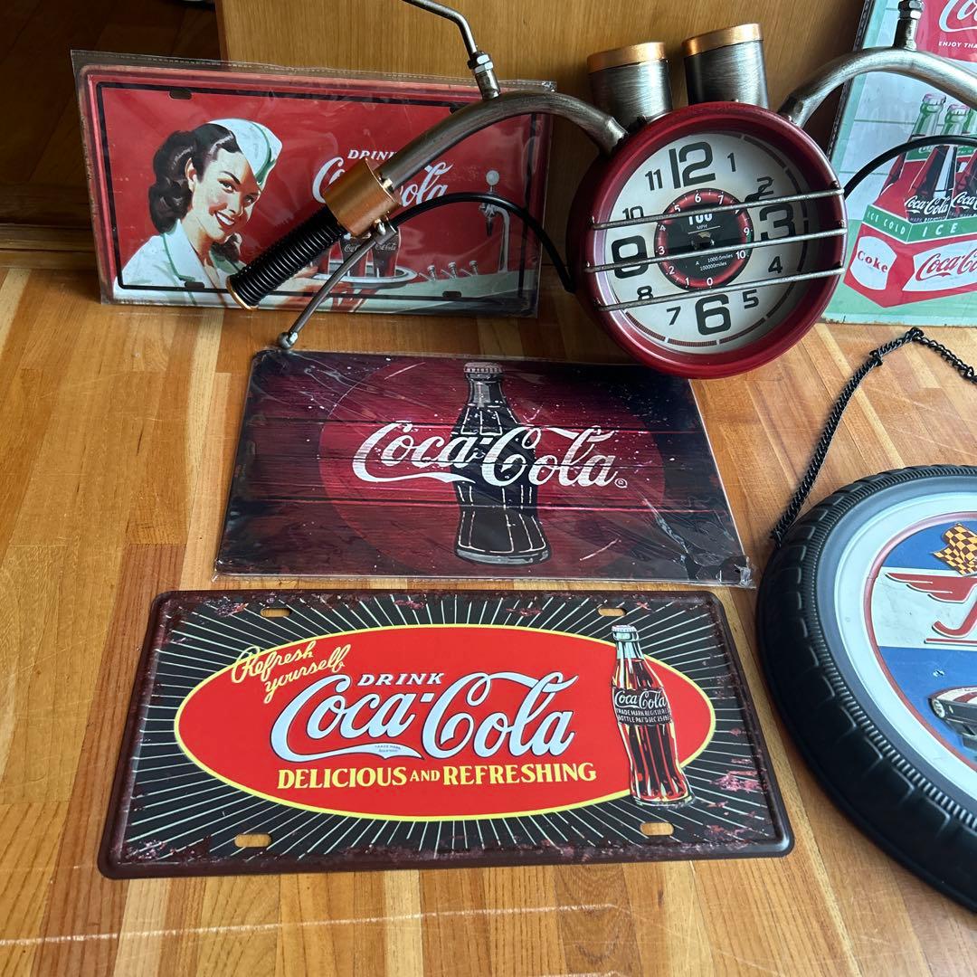 ブリキ　アンティーク　コカコーラ　バイク　ハーレー　インテリア　アメリカ