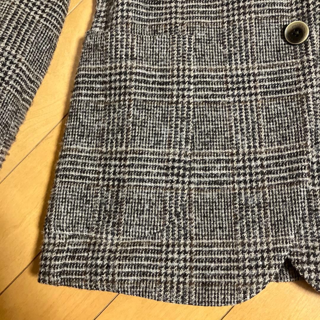美品 グレンチェックジャケット ブラウン シップス イタリア FUGATO