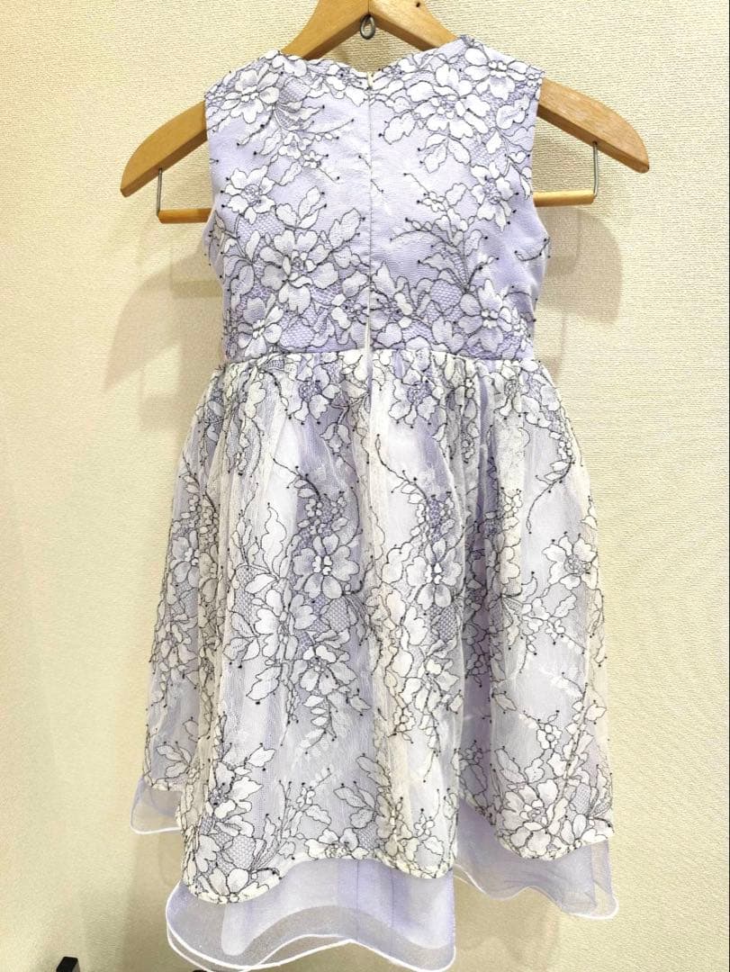 【美品】　薄紫レースドレス 130cm ドレスコ