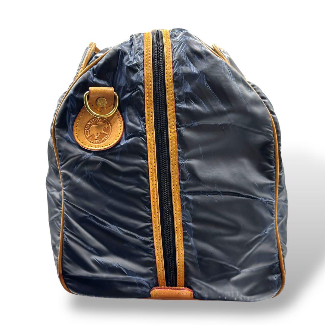 【ヴィンテージ】ハンティングワールド　ボストンバッグ　トラベル　ナイロン　レザー