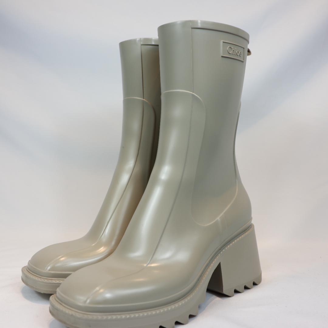Chloe クロエ ヒール付き BETTY レインブーツ 高級 グレー
