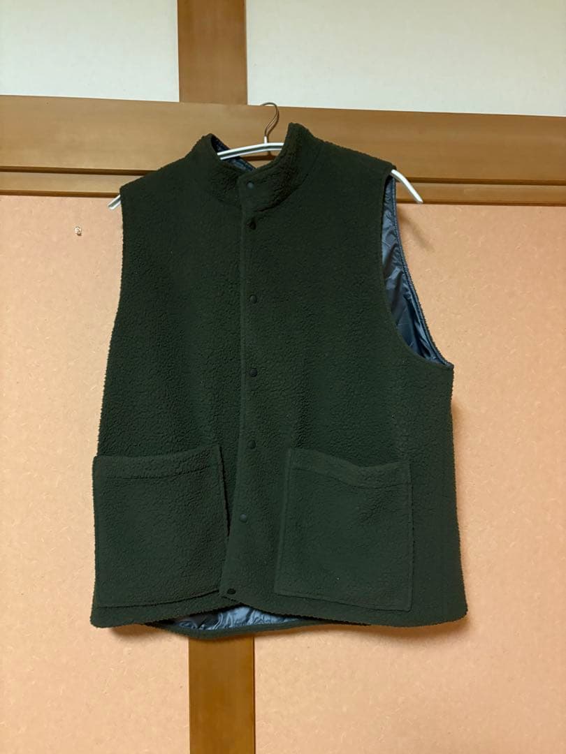 south2 west8リバーシブルベスト グレー フリース