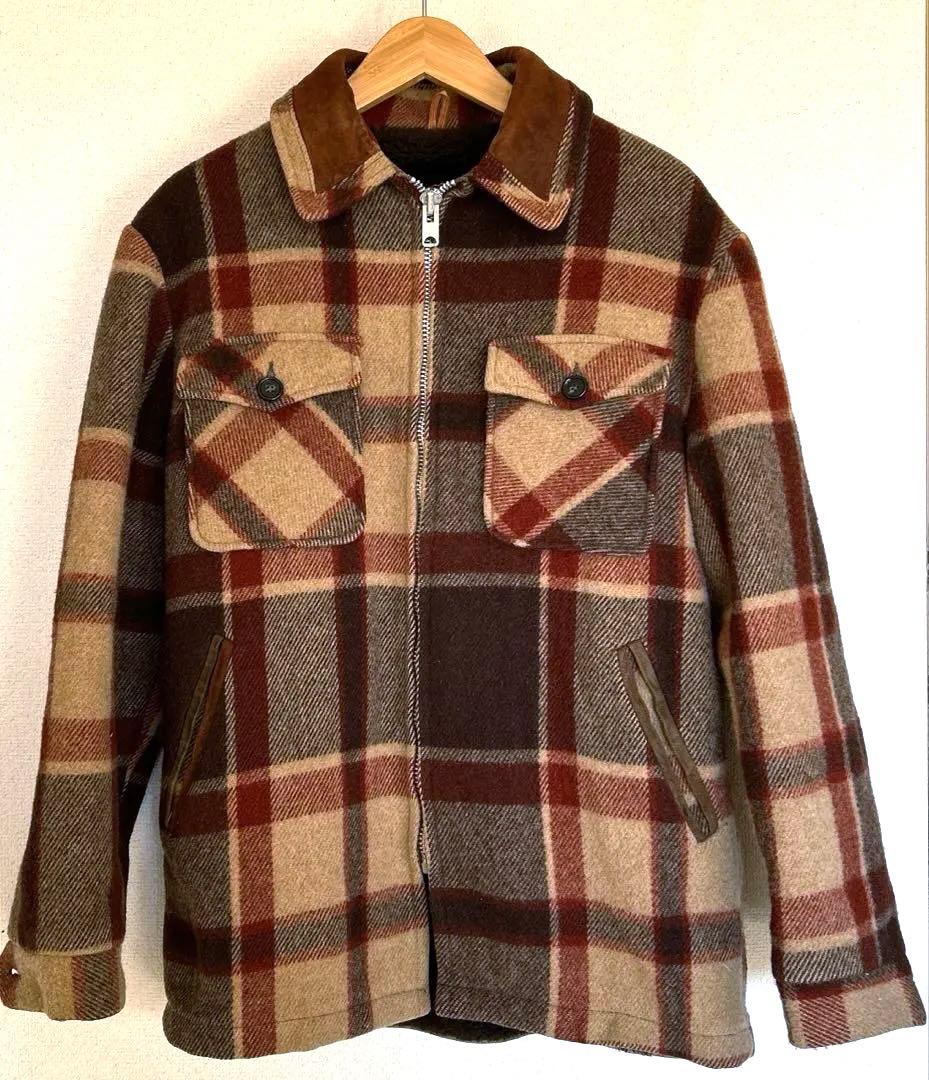 70年代　ウールリッチ　裏ボアジャケット　TALONジップ