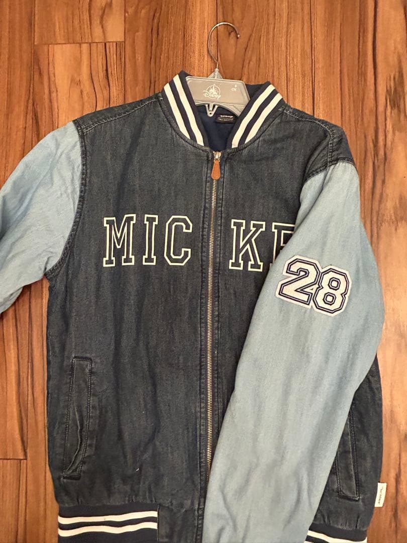 ディズニー　ミッキー ブルゾン デニム 切り替え ペアセット