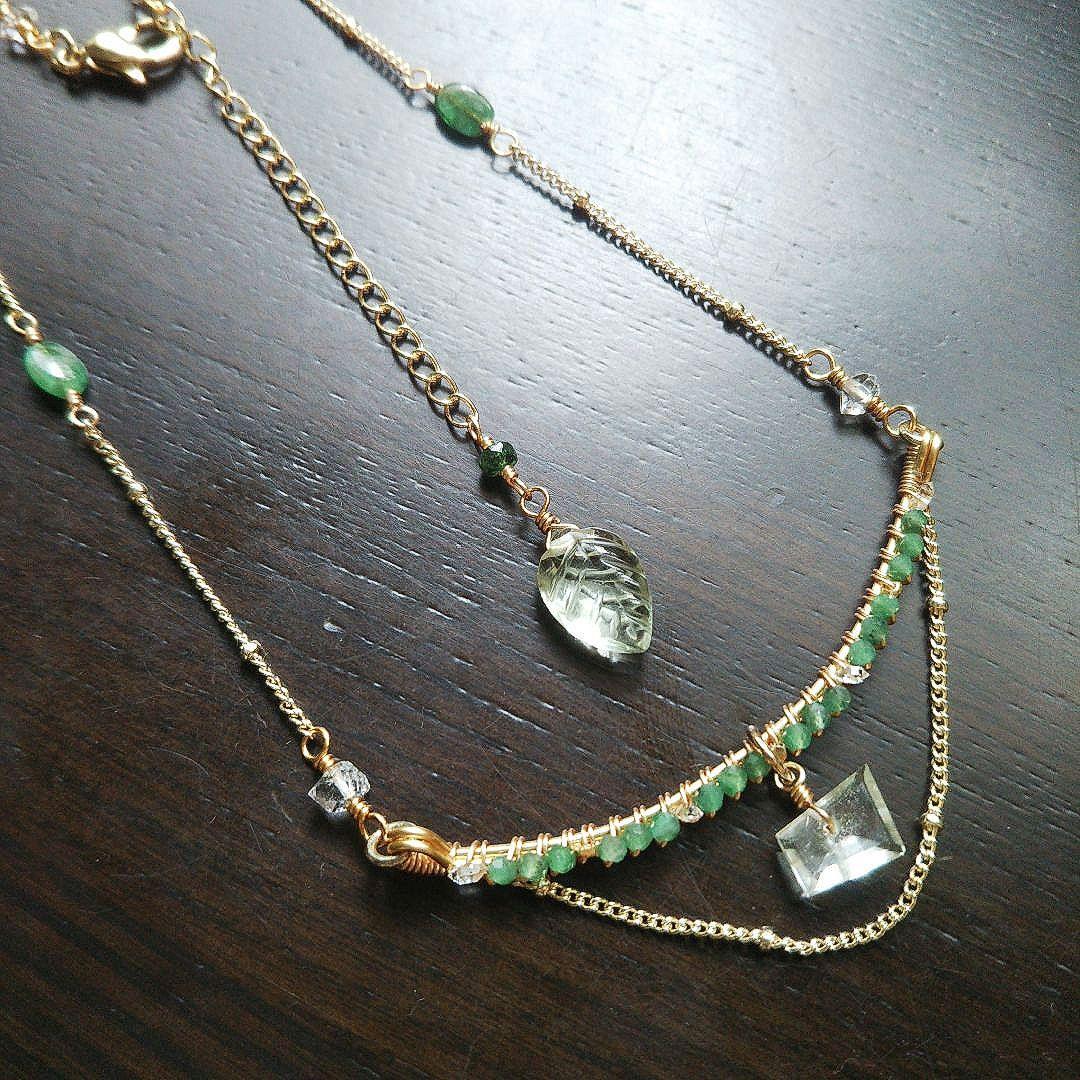 高品質 エメラルド 稀少石 リビアングラス ネックレス 限定品