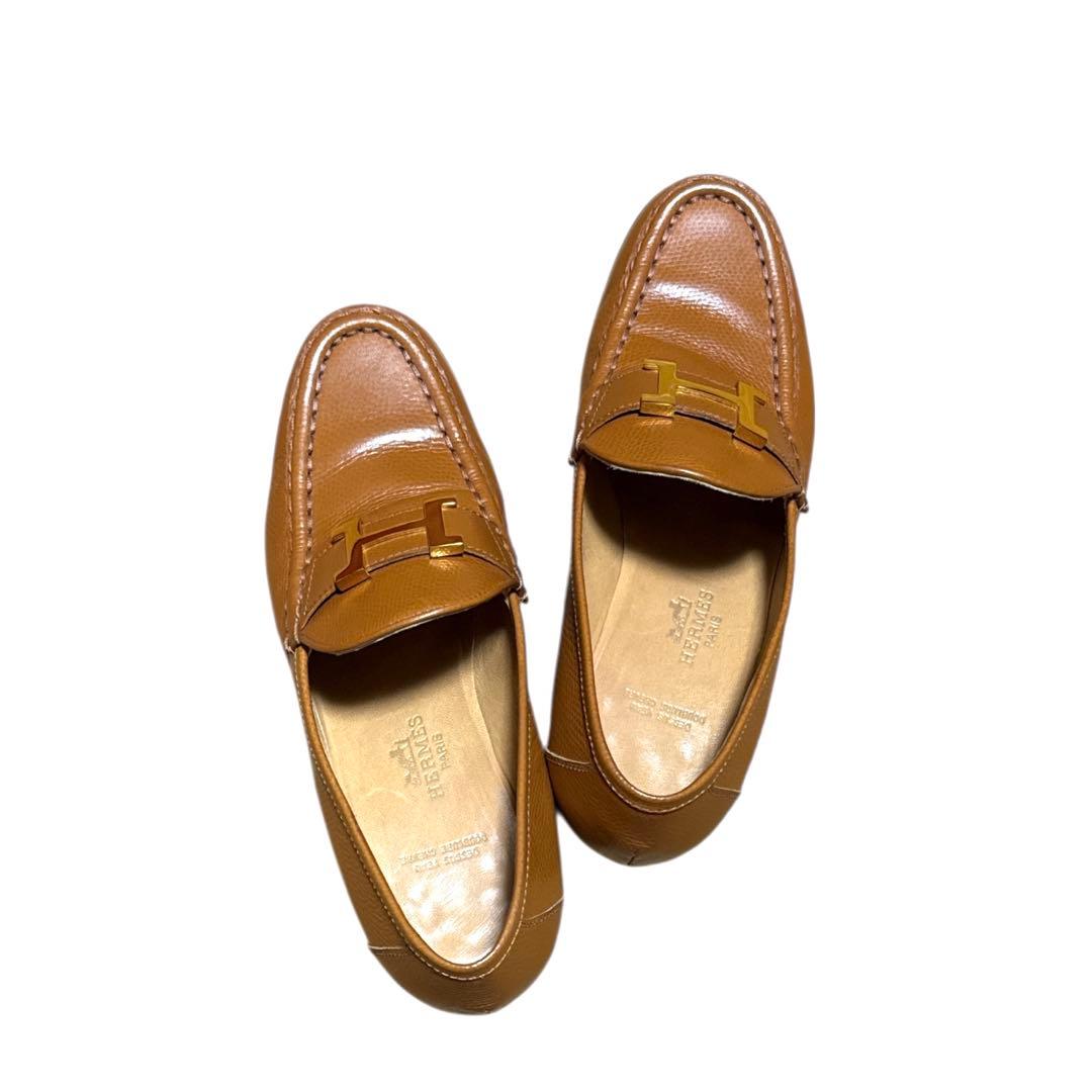 エルメス　ヒール　レザー ローファー 箱付き　36.5