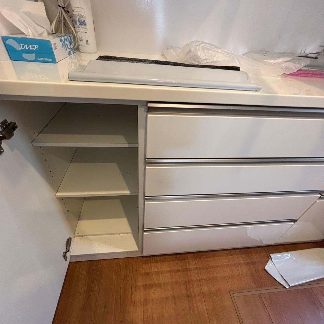 ニトリ　キッチンボード　160 ホワイトキッチン　収納　キャビネット