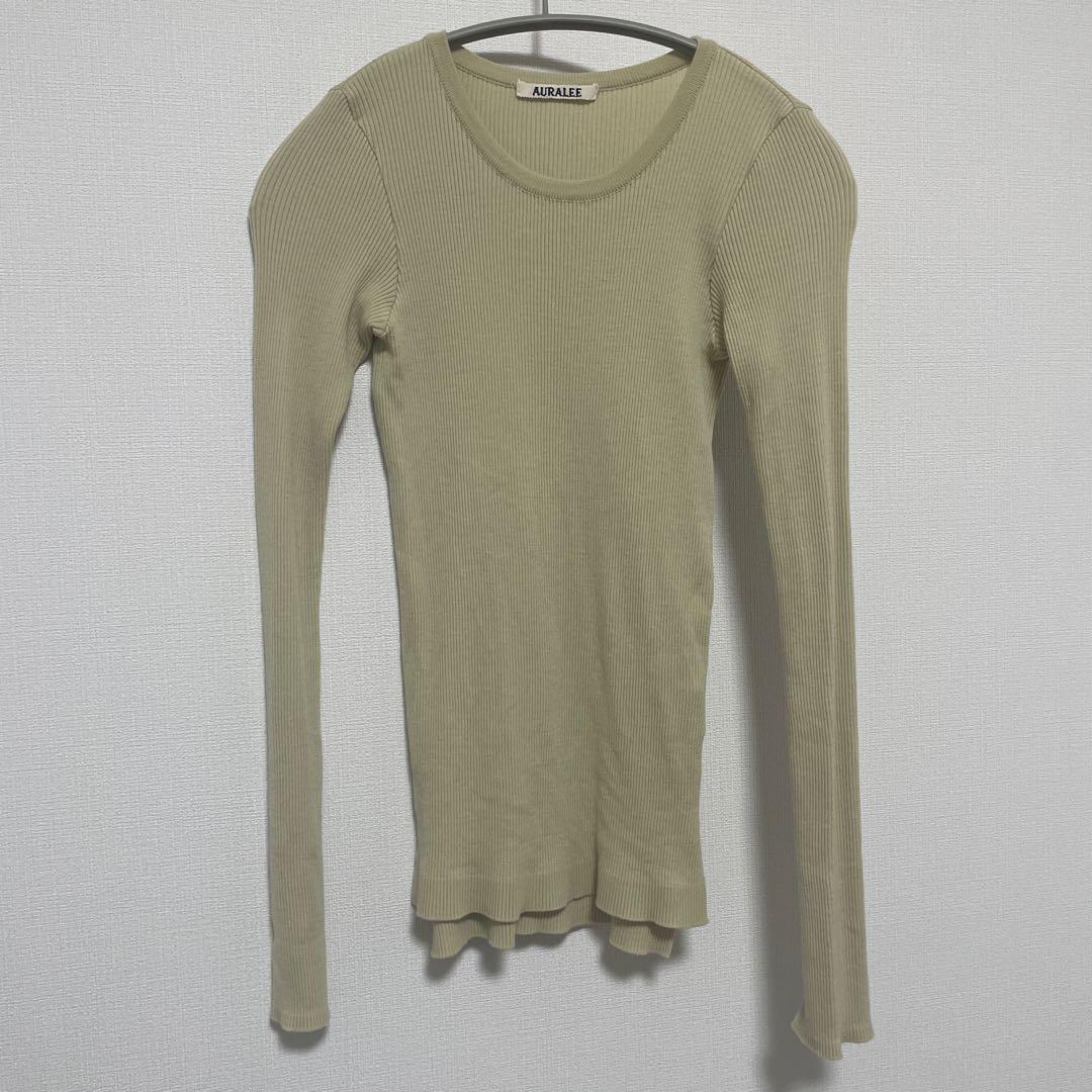 AURALEE リブ編み 長袖トップス