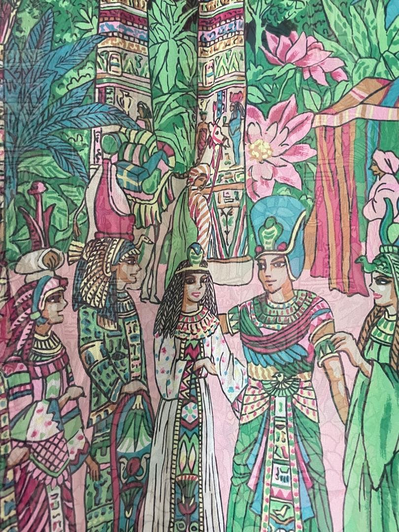 トクコプルミエブォルエジプト風柄シフォン風ノースリーブチュニック