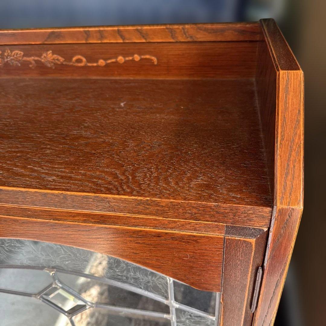 日本製 三越家具 ブルージュ ステンドグラス キャビネット サイドボード　訳あり