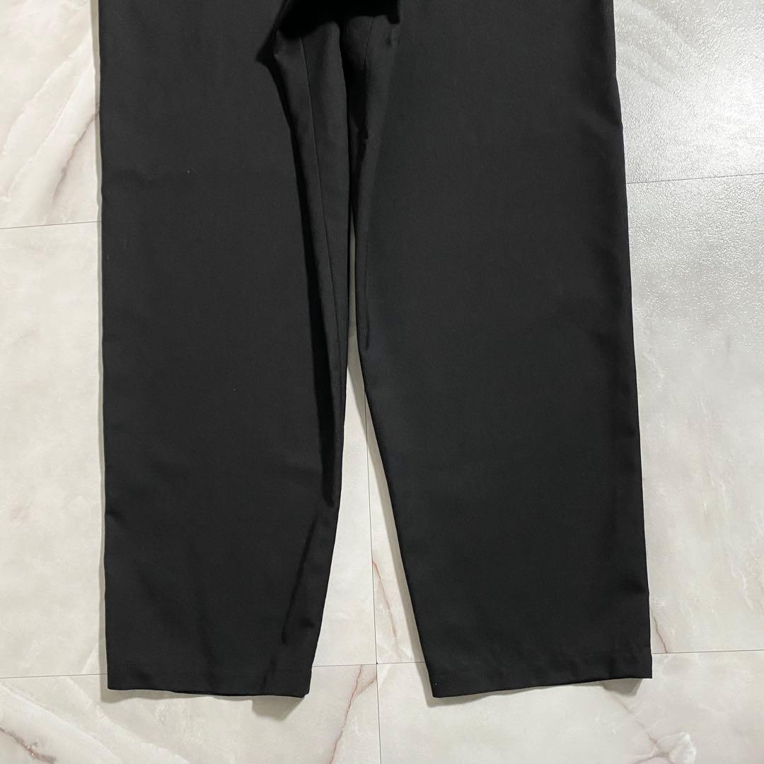 A18256 美品 グラウンドワイ 22AW ウールギャバ 紐ワイドパンツ 黒3