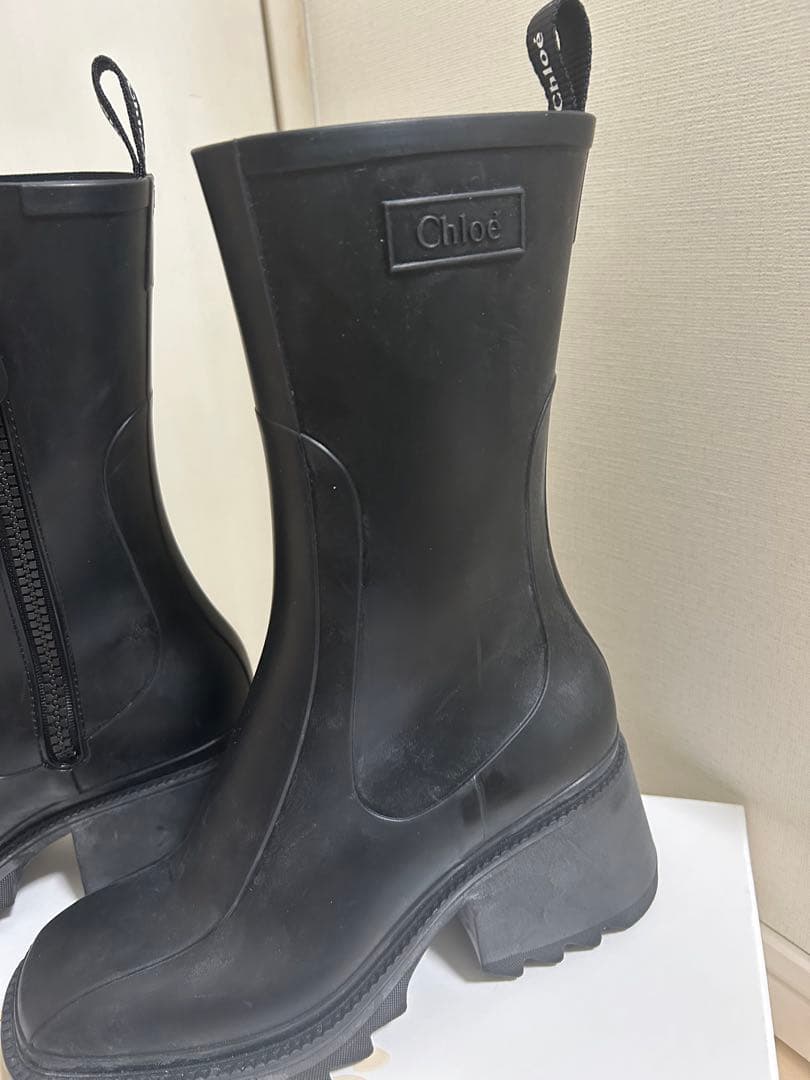 【美品】Chloé ブラック 黒black ラバーブーツ
