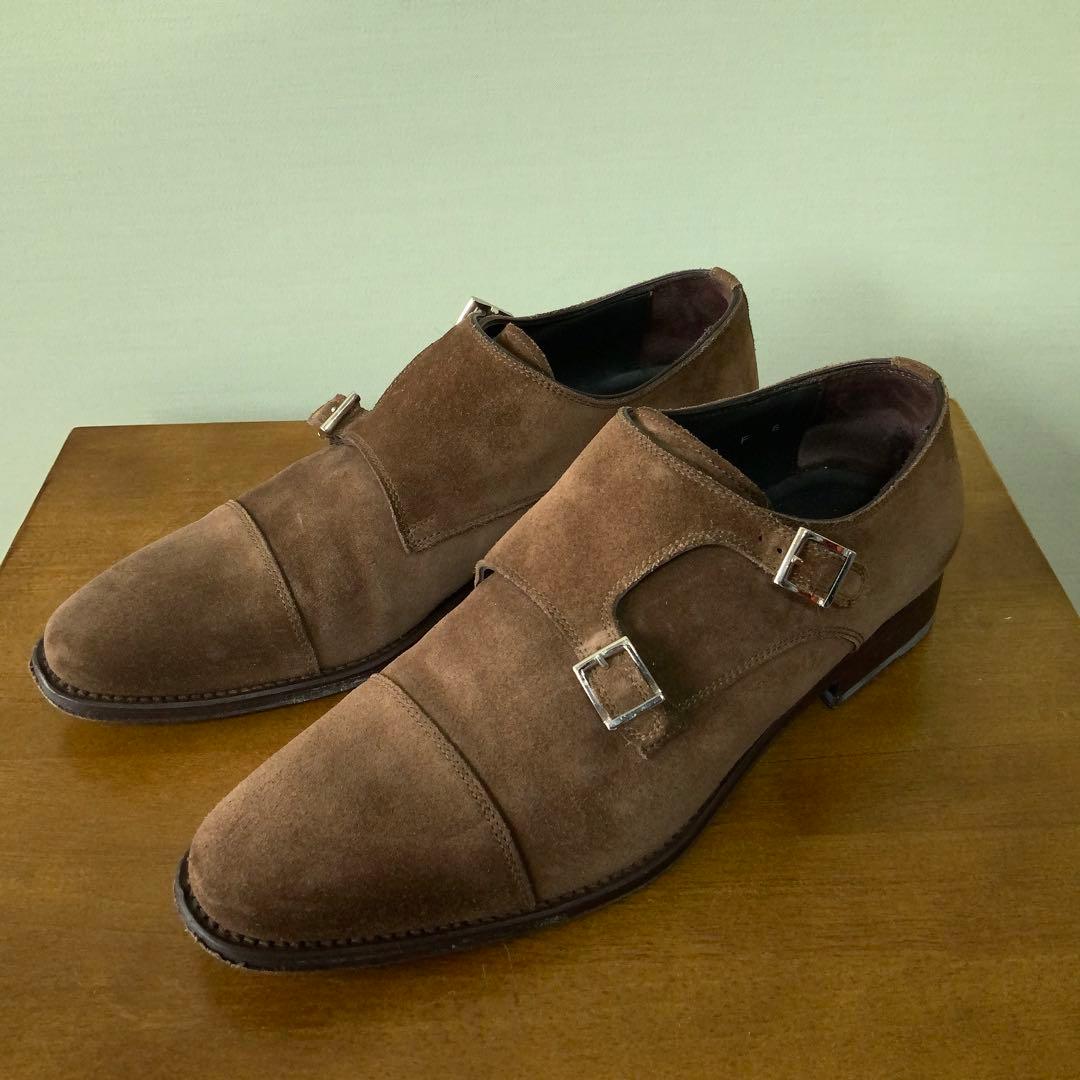 BEAMS F別注 SANTONI サントーニ ダブルモンクシューズ ブラウン6