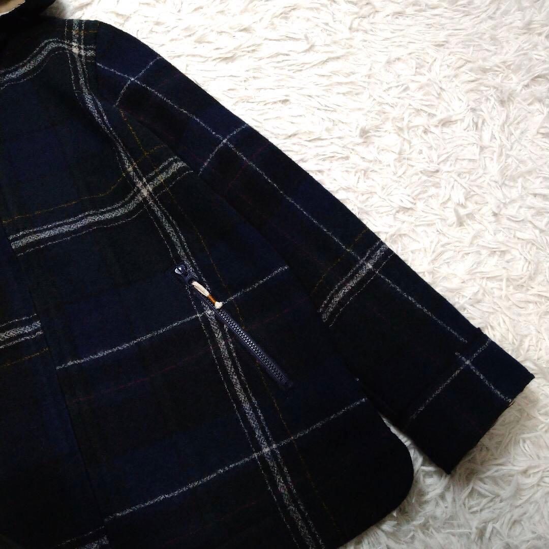 パラスパレス★Pal'ls Palace チェック柄 フーディブルゾン 紺 3