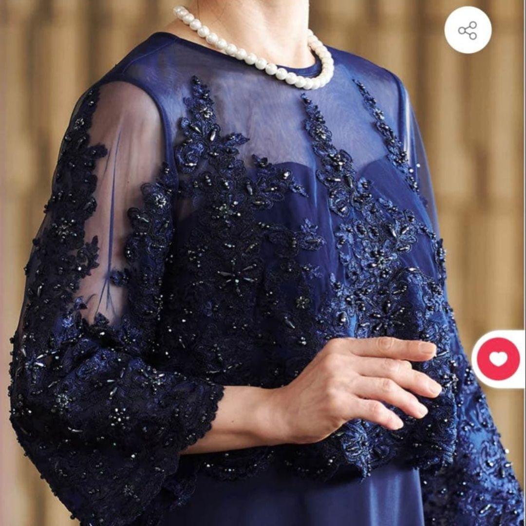 ✨️マザーズドレス TWEED DONNA ネイビー 11号　母親　結婚式