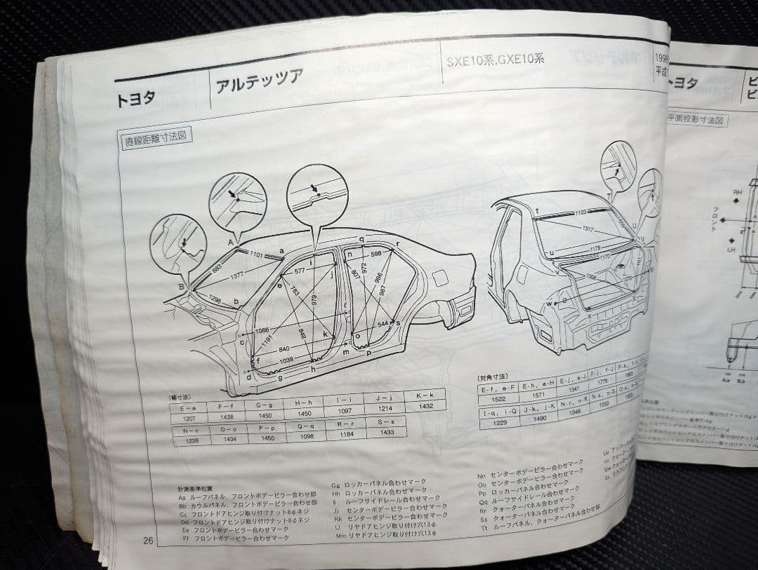 リペアテック　ボディ寸法図集　1998〜2001　まとめ売り