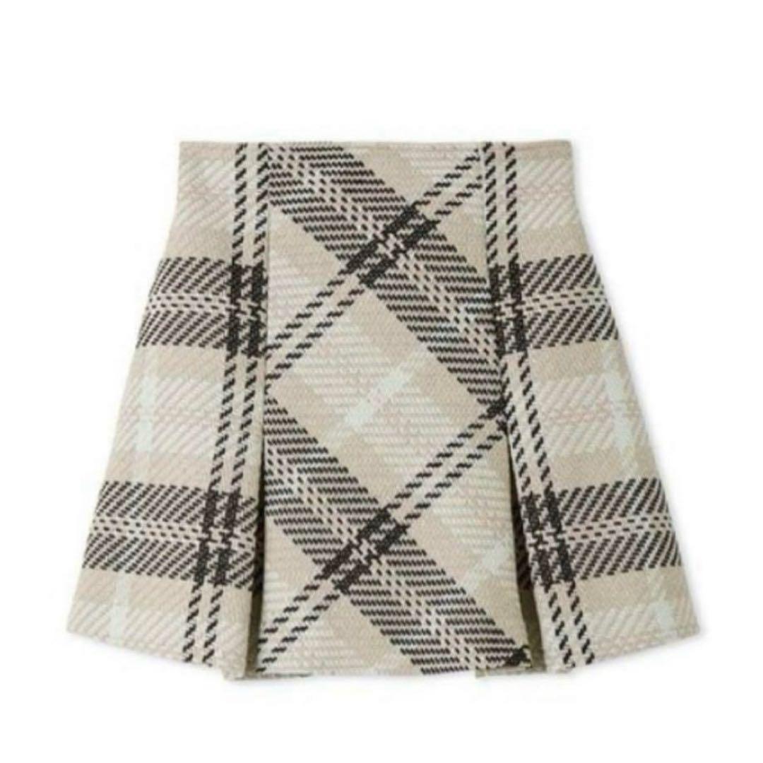 snidel ロービングチェックミニスカート ホワイト