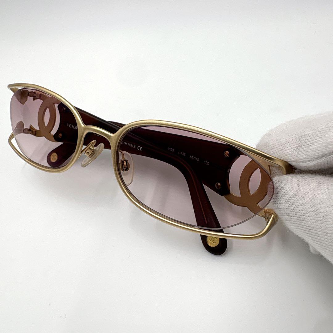 希少 美品 CHANEL シャネル サングラス ココマーク ゴールド 4023