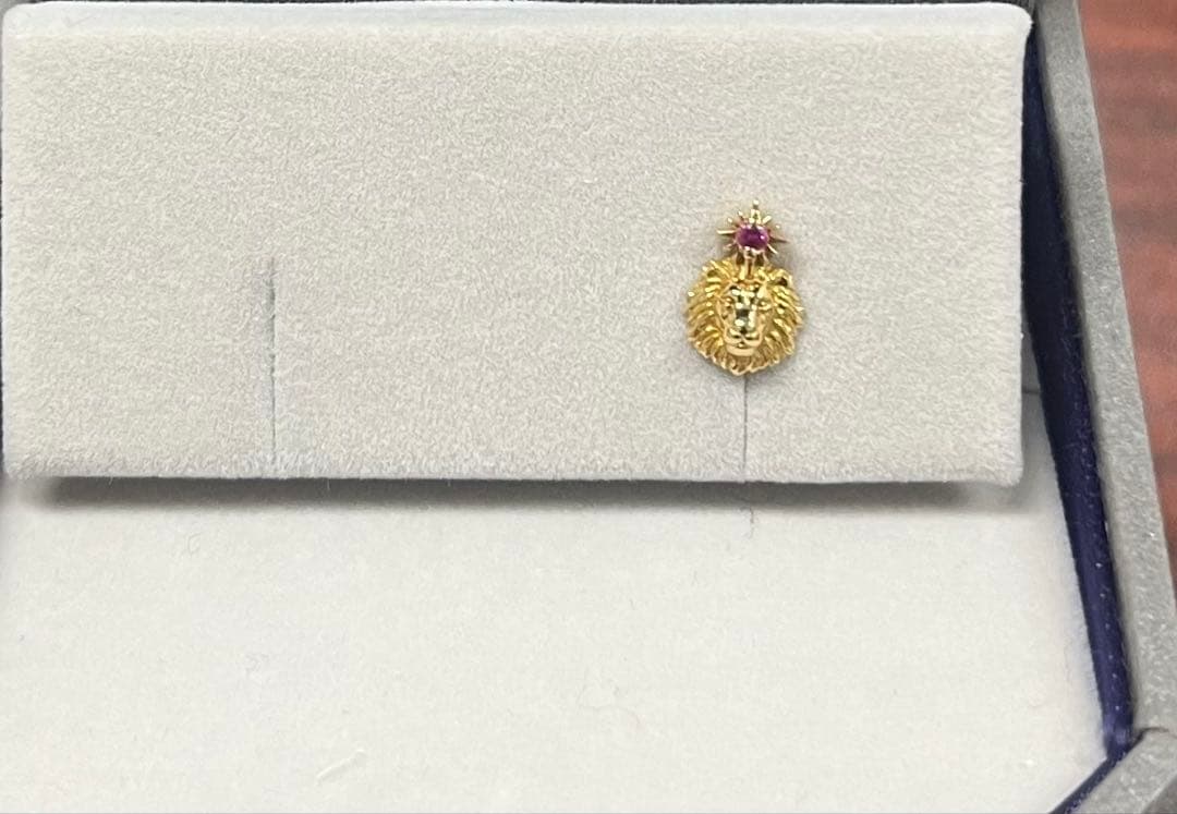 STAR JEWELRY ライオンモチーフ ピアス(片耳用) k18 Leo